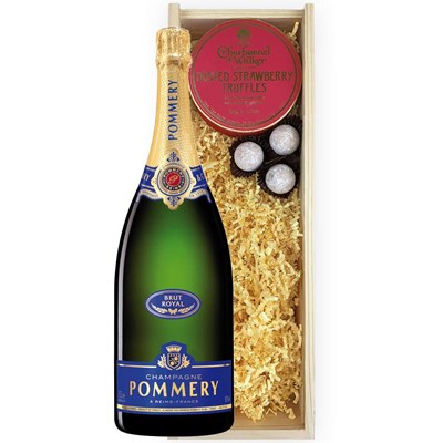 Pommery Brut Royal Champagne Magnum 150cl And Strawberry Charbonnel Truffles Magnum Box